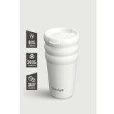 Stevig Bubble Stainless Steel Thermos in White Stone 600ml
