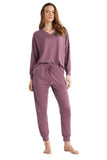 Penye Mood 9721 Women's Soft Knit Pajama Set in Pink