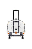 Pet Pretty Clear Rolling Pet Carrier for Cats and Dogs