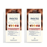 Phyto Phytocolor 7.43 Copper Golden Blonde Hair Dye 2 Pack