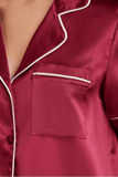 Pierre Cardin 1205 Women's Pajama Shorts Set in Burgundy