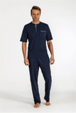 Pierre Cardin 5370 Cotton 3-Piece Pajama Set in Navy