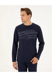 Pierre Cardin Men's Cotton Pajama Set in Navy Blue