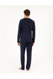 Pierre Cardin Men's Cotton Pajama Set in Navy Blue