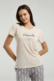 Pierre Cardin Women's Capri Pajama Set in Beige