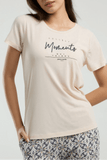 Pierre Cardin Women's Capri Pajama Set in Beige