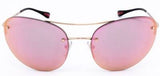 Prada 51R ZVN-5L2 Grey Metal Mirror Lens Sunglasses 59mm
