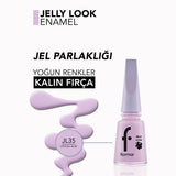 Flormar Jelly Look Nail Polish - Highly Pigmented Gel Finish, Long-Lasting Wear, Trendy Colors