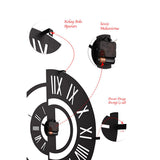 Muyika 41x41cm Metal Modern Silent Wall Clock - Large Indoor Decorative Timepiece for Home