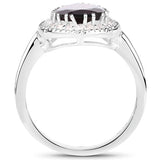 3.94 Carat Genuine Garnet & White Topaz .925 Sterling Silver Ring