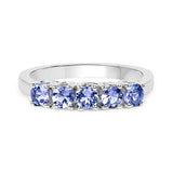 0.95 Carat Genuine Tanzanite .925 Sterling Silver Ring