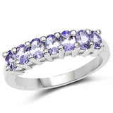 1.19 Carat Genuine Tanzanite .925 Sterling Silver Ring