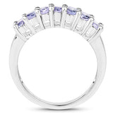 1.19 Carat Genuine Tanzanite .925 Sterling Silver Ring