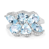 4.34 Carat Genuine Blue Topaz .925 Sterling Silver Ring
