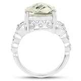 6.74 Carat Genuine Green Amethyst .925 Sterling Silver Ring