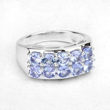 1.90 Carat Genuine Tanzanite .925 Sterling Silver Ring