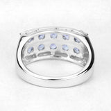 1.90 Carat Genuine Tanzanite .925 Sterling Silver Ring
