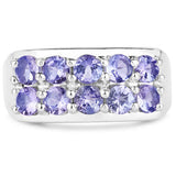 1.90 Carat Genuine Tanzanite .925 Sterling Silver Ring