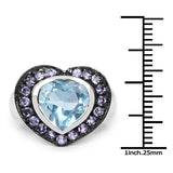 4.17 Carat Genuine Blue Topaz & Tanzanite .925 Sterling Silver Ring