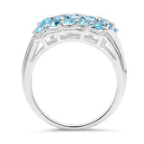 1.50 Carat Genuine Swiss Blue Topaz .925 Sterling Silver Ring
