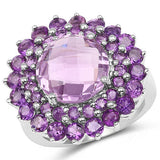 8.02 Carat Genuine Amethyst .925 Sterling Silver Ring