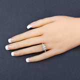 0.95 Carat Genuine Aquamarine and White Diamond .925 Sterling Silver Ring