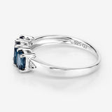 1.35 Carat Genuine London Blue Topaz and White Diamond .925 Sterling Silver Ring