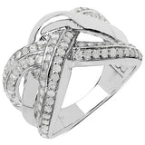 0.55 Carat Genuine White Diamond .925 Sterling Silver Ring