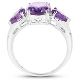 3.11 Carat Genuine Amethyst .925 Sterling Silver Ring