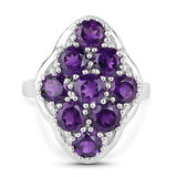 4.05 Carat Genuine Amethyst .925 Sterling Silver Ring