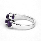 3.20 Carat Genuine Amethyst .925 Sterling Silver Ring