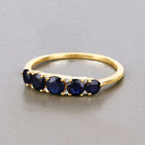 1.05 Carat Genuine Blue Sapphire and White Diamond 14K Yellow Gold Ring