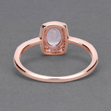 0.82 Carat Genuine Morganite and White Diamond 14K Rose Gold Ring
