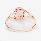 0.78 Carat Genuine Morganite and White Diamond 14K Rose Gold Ring