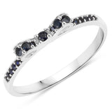 0.31 Carat Genuine Blue Sapphire 14K White Gold Ring