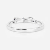 0.31 Carat Genuine Blue Sapphire 14K White Gold Ring