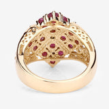 2.13 Carat Genuine Ruby and White Topaz .925 Sterling Silver Ring