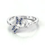0.14 Carat Genuine Blue Sapphire .925 Sterling Silver Ring
