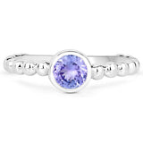0.47 Carat Genuine Tanzanite .925 Sterling Silver Ring
