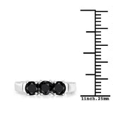 0.99 Carat Genuine Black Diamond .925 Sterling Silver Ring