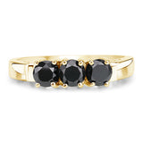 0.99 Carat Genuine Black Diamond .925 Sterling Silver Ring