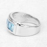 1.75 Carat Genuine Blue Topaz .925 Sterling Silver Ring