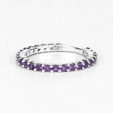 0.78 Carat Genuine Amethyst .925 Sterling Silver Ring