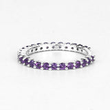 0.78 Carat Genuine Amethyst .925 Sterling Silver Ring