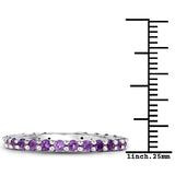 0.78 Carat Genuine Amethyst .925 Sterling Silver Ring
