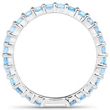 0.94 Carat Genuine Swiss Blue Topaz .925 Sterling Silver Ring