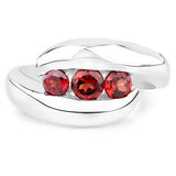 0.74 Carat Genuine Garnet .925 Sterling Silver Ring