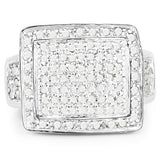 0.61 Carat Genuine White Diamond .925 Sterling Silver Ring