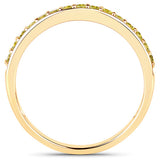 0.32 Carat Genuine Yellow Diamond 14K Yellow Gold Ring (I1-I2)