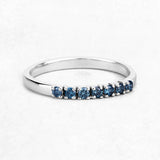 0.22 Carat Genuine Blue Diamond 14K White Gold Ring (I1-I2)
